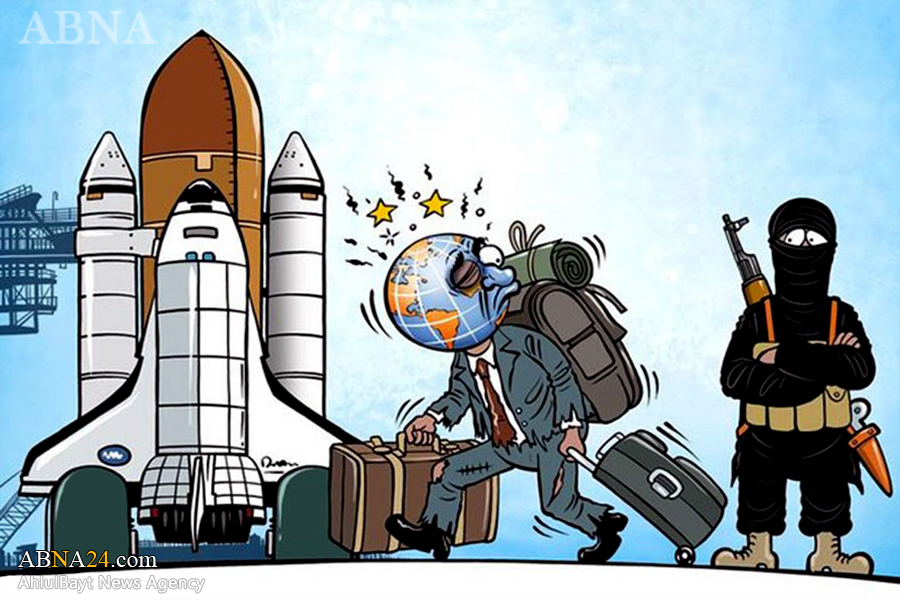 Cartoon: Injured earth escaping ISIS!